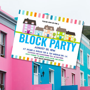 Neighbourhood Block Party Invitation Postcard