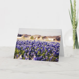 Neighbourhood full of bluebonnets thank you card