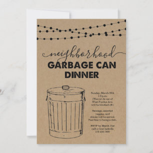 Neighbourhood Garbage Can Dinner Invitation