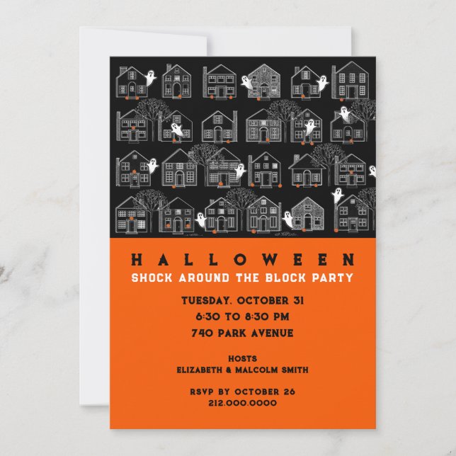 Neighbourhood Halloween Party Invitation (Front)