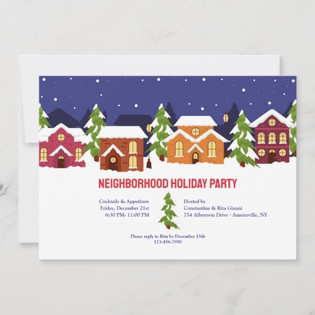 Neighbourhood Holiday Party Invitation (Front)