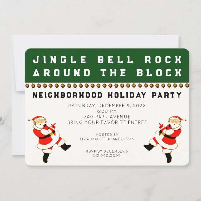 Neighbourhood Holiday Party Invitations (Front)