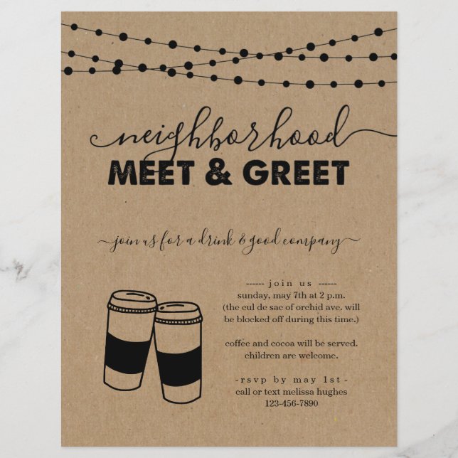 Neighbourhood Meet and Greet Party Invitation Flye Flyer (Front)