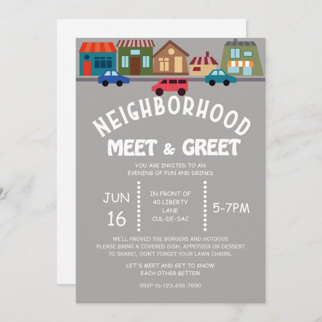 Neighbourhood Meet & Greet Invitation (Front/Back)