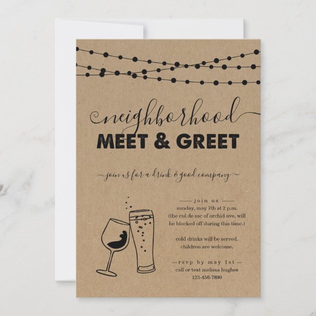 Neighbourhood Meet & Greet Party Invitation (Front)