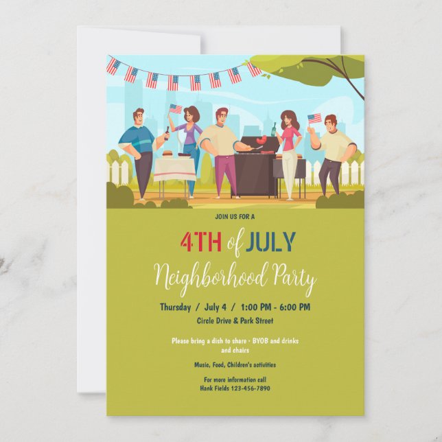 Neighbourhood Patriotic Party Invitation (Front)