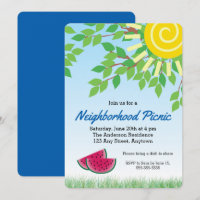Neighbourhood Picnic Invitati with Watermelon & Su