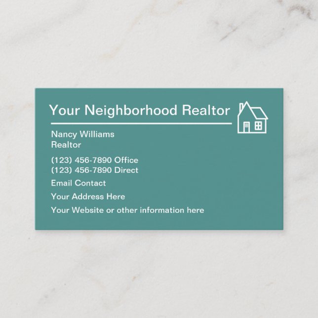Neighbourhood Realtor Theme Business Card (Front)