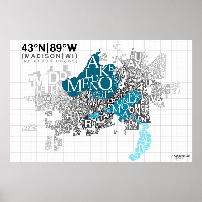 Neighbourhood Typography - Madison, WI Poster (Front)