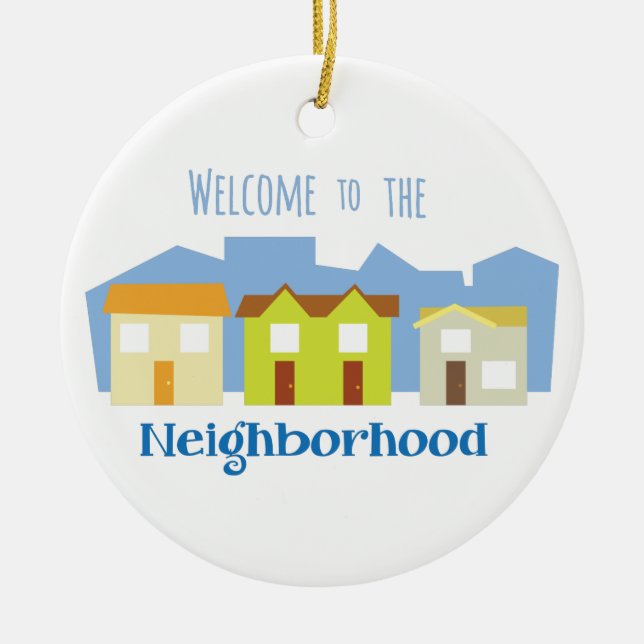 Neighbourhood Welcome Ceramic Tree Decoration (Front)