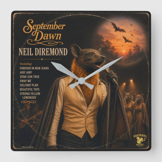 Neil Diremond Album: a Parody Square Wall Clock (Front)