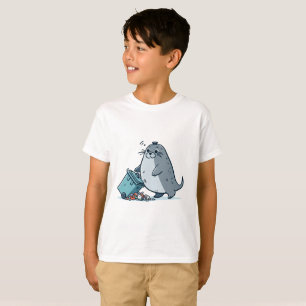 Neil The Wheely Bin Destroying Seal T-Shirt