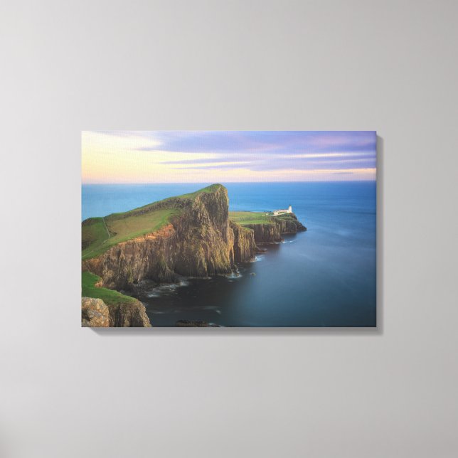Neist point lighthouse on Skye at sunset Canvas Print (Front)