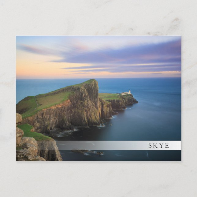 Neist point lighthouse on Skye at sunset Postcard (Front)