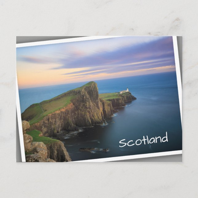 Neist point lighthouse on Skye at sunset Postcard (Front)