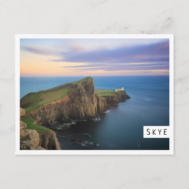 Neist point lighthouse on Skye at sunset Postcard (Front)
