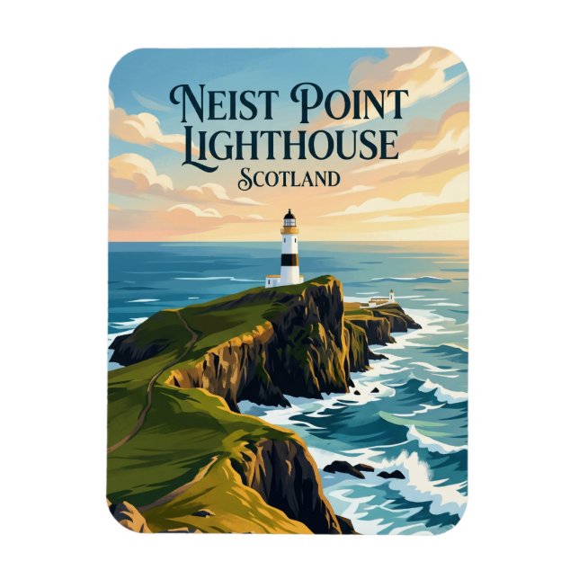 Neist Point Lighthouse Scotland Magnet (Vertical)