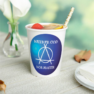 Neither God Nor Master Anarchy Symbol  Paper Cups