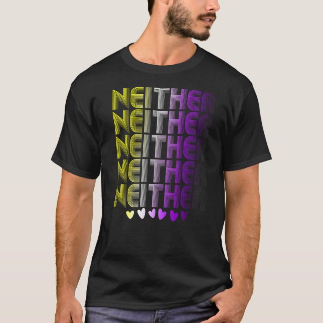 Neither Non Binary Flag LGBT Trans Nonbinary Enby  T-Shirt (Front)