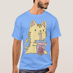 Neko Anime Manga Kitten Japanese Cute Bubble Tea K T-Shirt