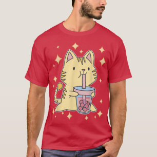 Neko Anime Manga Kitten Japanese Cute Bubble Tea K T-Shirt