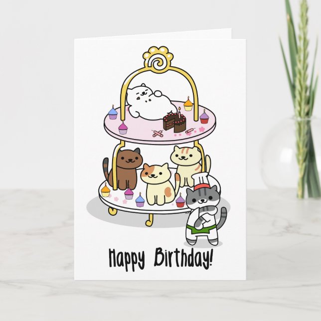 Neko Atsume - Birthday! Card (Front)