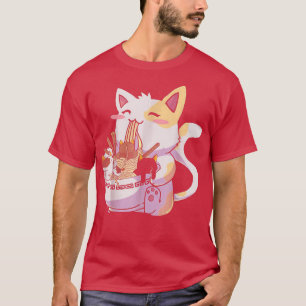 Neko Cat Ramen Bowl Japanese Noodles  T-Shirt
