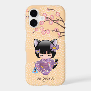 Neko Kokeshi Doll - Cat Ears Geisha Girl