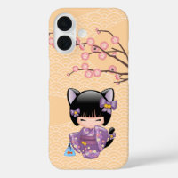 Neko Kokeshi Doll - Cat Ears Geisha Girl