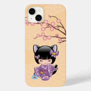 Neko Kokeshi Doll - Cat Ears Geisha Girl Case-Mate iPhone 14 Plus Case
