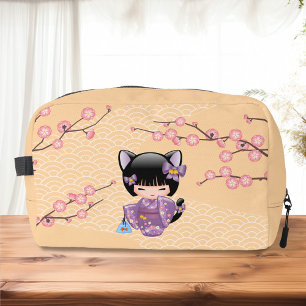 Neko Kokeshi Doll - Cat Ears Geisha Girl Dopp Kit