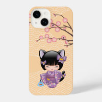 Neko Kokeshi Doll - Cat Ears Geisha Girl