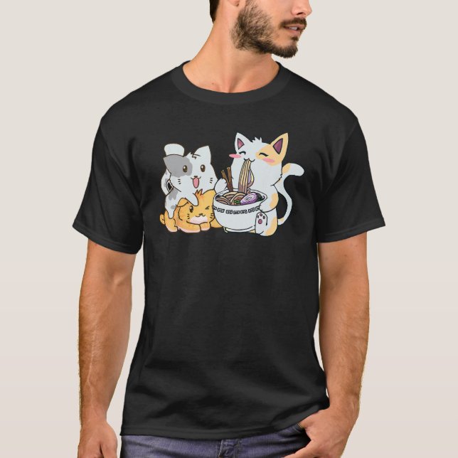 Neko Ramen  Cat Noodles T-Shirt (Front)