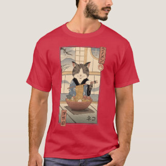 Neko Ramen Ukiyoe  T-Shirt