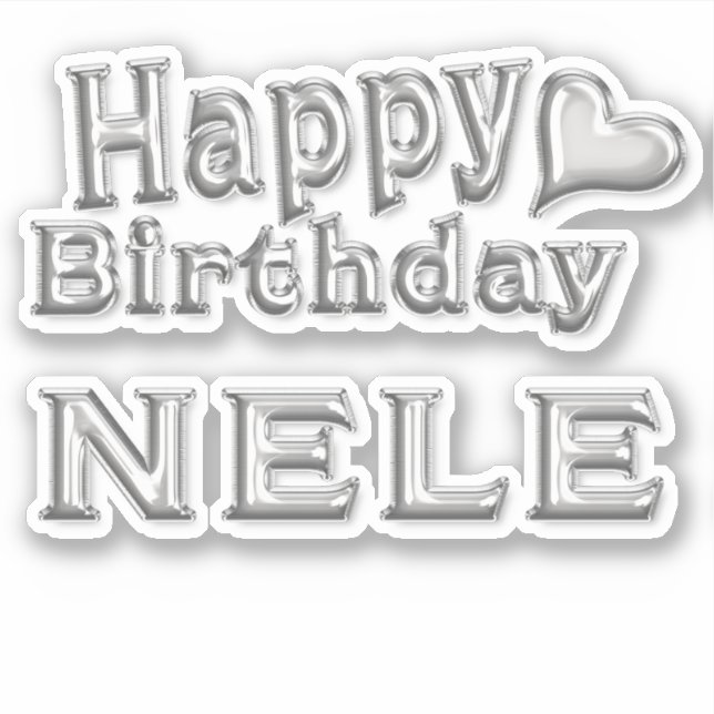 Nele Happy Birthday silver Sticker (Front)