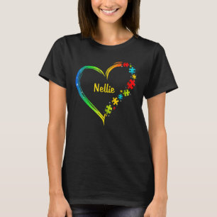 Nellie Autism Awareness Heart Puzzle Idea 2022 T-Shirt