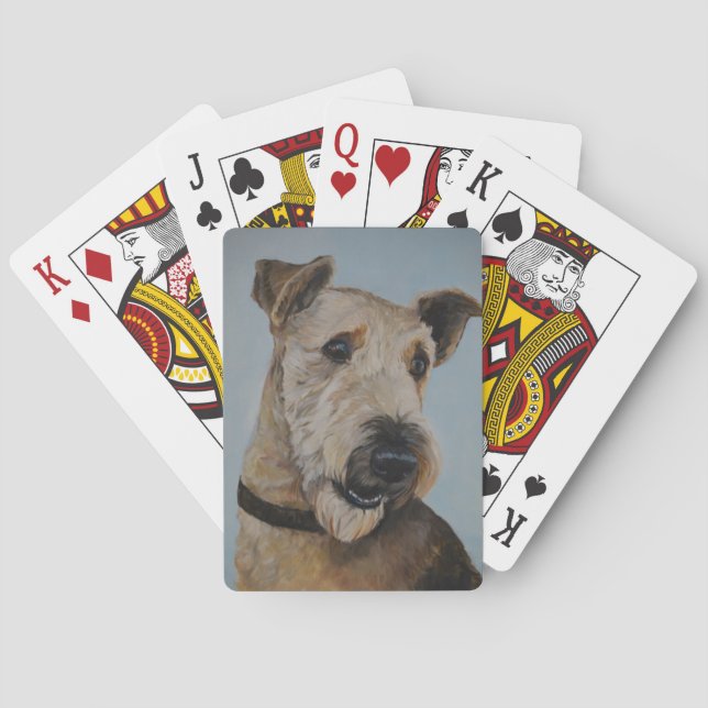 Nellie the Airedale Dog Art Playing Cards (Back)