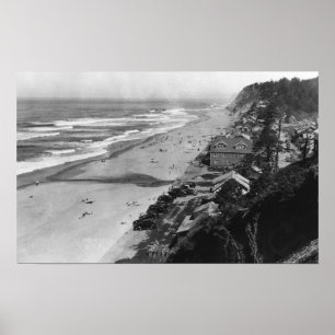 Nelscott, Oregon Beach Scene Waterfront Poster