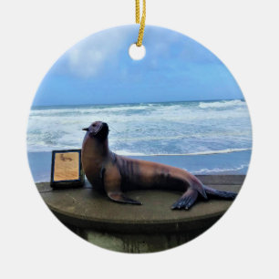 Nelscott Reef, Lincoln City, Oregon Ceramic Tree Decoration