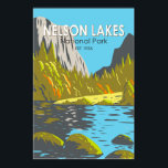 Nelson Lakes National Park New Zealand Vintage  Poster<br><div class="desc">Nelson Lakes vector artwork design. The park is in the South Island of New Zealand,  at the northern end of the Southern Alps.</div>