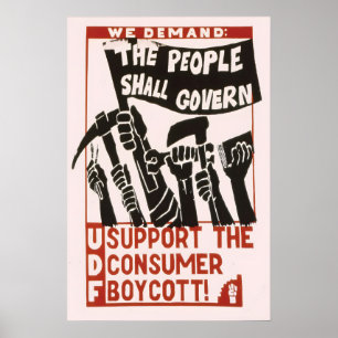 Nelson Mandela UDF Political Poster South Africa