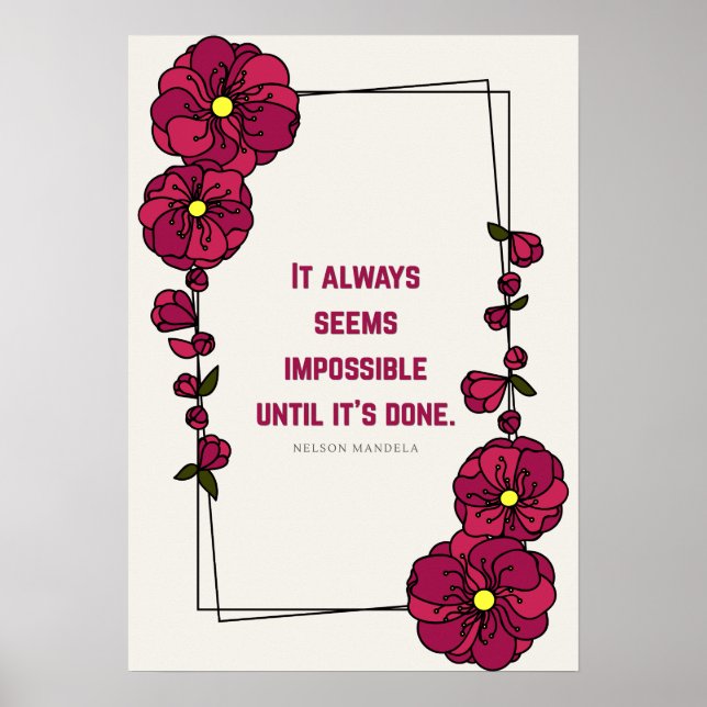 Nelson Mandela Wisdom Poster – Elegant Geometric  (Front)