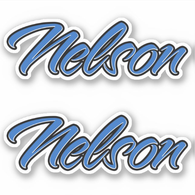 Nelson Name Blue Sticker Decal Sticker Set (Front)