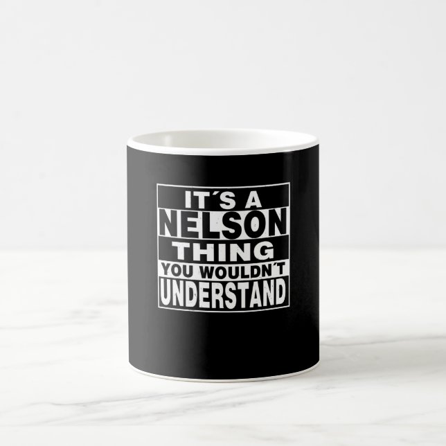 NELSON Surname Personalised Gift Coffee Mug (Center)