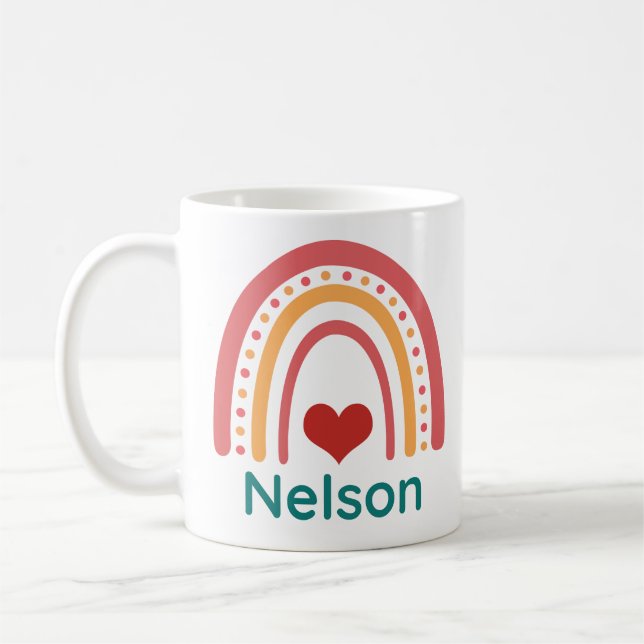 Nelson Vintage Boho Rainbow Coffee Mug (Left)