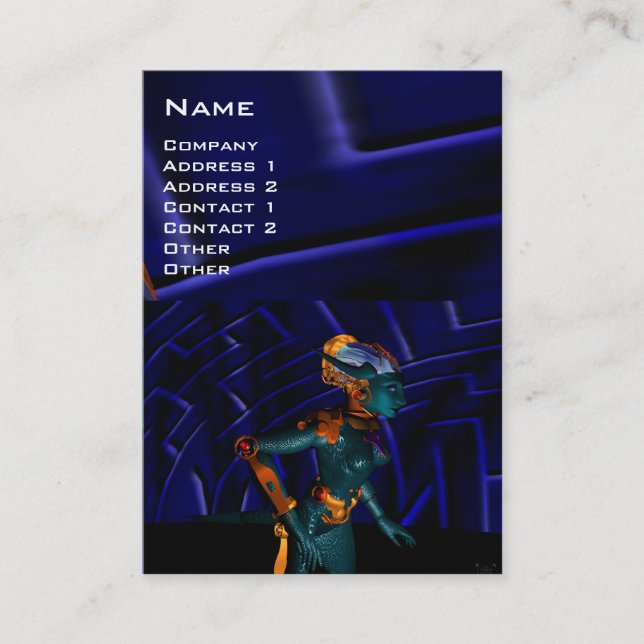 NEMES / cybernetics, mechanical engineer,blue Business Card (Front)