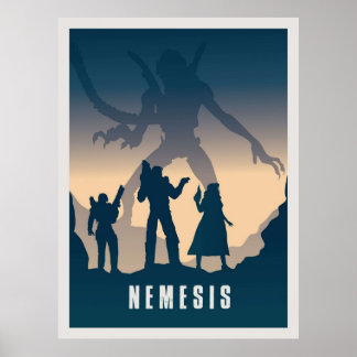 Nemesis Board Game Minimalist Travel Style Gaming Poster