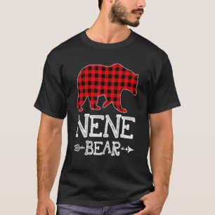 Nene Bear Christmas Pajama Red Plaid Buffalo Famil T-Shirt