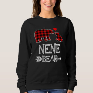 Nene Bear Red Buffalo Plaid Grandma Bear Pajama Sweatshirt