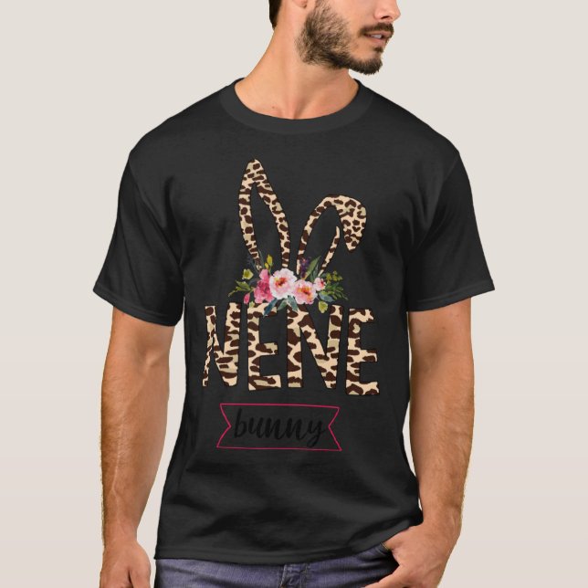 Nene Bunny Leopard Flower Cute Easter T-Shirt (Front)